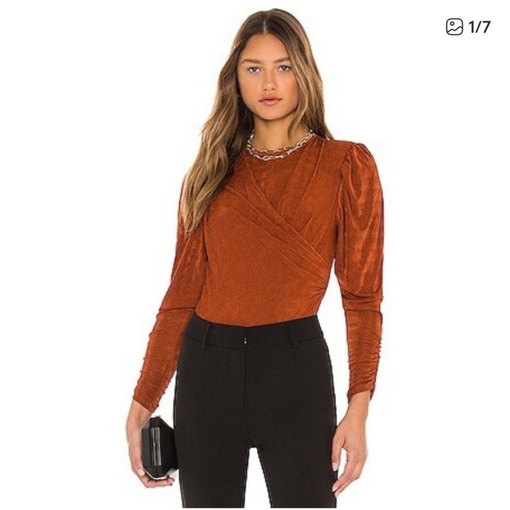Astr Rust Orange Long Sleeve Bodysuit 🍊
